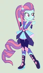 Size: 2104x3576 | Tagged: safe, artist:themexicanpunisher, artist:yulianapie26, derpibooru import, rarity, sunny flare, equestria girls, legend of everfree, alternate universe, clothes, crystal guardian, fist, ponied up, simple background, smiling, solo