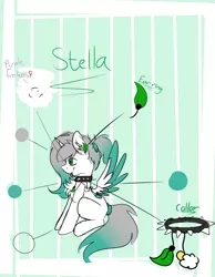 Size: 2124x2737 | Tagged: safe, artist:sunshinejoyyt, derpibooru import, oc, oc:stella, unofficial characters only, alicorn, pony, alicorn oc, collar, reference sheet, solo, spiked collar