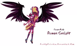 Size: 1024x614 | Tagged: safe, artist:prettycelestia, derpibooru import, sci-twi, sunset shimmer, twilight sparkle, equestria girls, earth is doomed, equestria is doomed, evil, fusion, gem fusion, midnight sparkle, multiple arms, solo, sunset satan, this isn't even my final form, xk-class end-of-the-world scenario