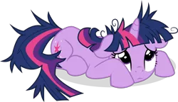 Size: 5197x3000 | Tagged: safe, artist:eagle1division, derpibooru import, twilight sparkle, unicorn, lesson zero, cowering, cute, floppy ears, messy mane, prone, sad, scared, simple background, solo, transparent background, unicorn twilight, vector