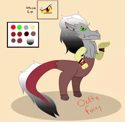 Size: 1294x1260 | Tagged: safe, artist:deltafairy, derpibooru import, oc, unofficial characters only, draconequus, hybrid, original species, adoptable, commission, custom, interspecies offspring, offspring, parent:discord, parent:king sombra, parents:sombracord, reference sheet, solo