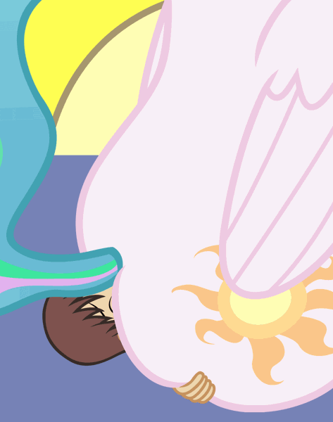 Size: 1568x1990 | Tagged: questionable, artist:badumsquish, derpibooru import, edit, princess celestia, oc, oc:generic messy hair anime anon, human, pony, analingus, animated, butt kiss, facesitting, female, female on male, female on top, giant pony, giantess, gif, human male, human male on mare, human on pony action, interspecies, macro, male, mare, on top, plot, plot worship, praise the sun, sitting, size difference, softcore, squished, squishy plot, straight, sunbutt
