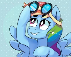 Size: 1280x1024 | Tagged: artist:cosmic-pincel, derpibooru import, goggles, rainbow dash, safe, solo