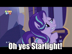 Size: 480x360 | Tagged: suggestive, derpibooru import, edit, edited screencap, screencap, starlight glimmer, trixie, pony, unicorn, to where and back again, animated, context is for the weak, female, frown, gif, gritted teeth, if the wagon's a-rocking don't come a-knocking, image macro, implied lesbian, implied masturbation, implied orgasm, implied sex, implied shipping, implied startrix, mare, meme, squishy cheeks, trixie yells at everything, trixie's wagon, voyeurism, wet dream, wide eyes