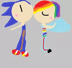 Size: 700x658 | Tagged: 1000 hours in ms paint, artist:anver78, crossover, derpibooru import, human, humanized, interspecies, male, ms paint, rainbow dash, safe, shipping, sonicdash, sonic the hedgehog, sonic the hedgehog (series), straight, winged humanization