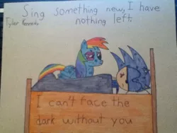 Size: 960x720 | Tagged: artist:sonicgoku24, breaking benjamin, crossover, derpibooru import, interspecies, male, rainbow dash, safe, shipping, song reference, sonicdash, sonic the hedgehog, sonic the hedgehog (series), straight, traditional art, without you