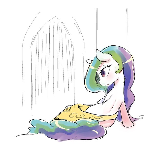 Size: 1879x1898 | Tagged: age regression, artist:yajima, derpibooru import, princess celestia, safe, solo