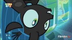 Size: 400x225 | Tagged: adoracreepy, animated, cadance twitching for some reason, changeling, changeling queen, creepy, cute, cutealis, derpibooru import, edit, edited screencap, female, gif, princess cadance, queen chrysalis, queen twistalis, safe, screencap, tiny pop, to where and back again