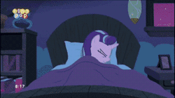 Size: 300x169 | Tagged: animated, caption, catapult nightmare, derpibooru import, edit, edited screencap, floppy ears, gif, image macro, implied bedwetting, meme, nightmare, safe, screencap, solo, starlight glimmer, starlight's room, tiny pop, to where and back again, uvula, zoomed in