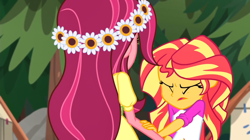 Size: 1920x1080 | Tagged: safe, derpibooru import, screencap, gloriosa daisy, sunset shimmer, equestria girls, legend of everfree, not what it looks like, out of context