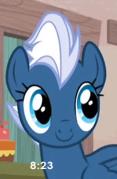 Size: 234x358 | Tagged: safe, derpibooru import, screencap, night glider, pony, to where and back again, animated, blinking, cropped, cute, gif, glideabetes, smiling, solo
