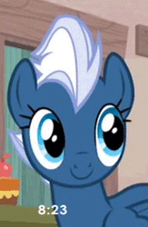 Size: 234x358 | Tagged: safe, derpibooru import, screencap, night glider, pony, to where and back again, animated, blinking, cropped, cute, gif, glideabetes, smiling, solo