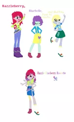 Size: 899x1474 | Tagged: safe, artist:the-75th-hunger-game, derpibooru import, blueberry pie, derpy hooves, raspberry fluff, equestria girls, fusion, multiple arms, the muffins