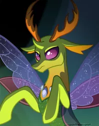 Size: 1000x1260 | Tagged: safe, artist:wingedwolf94, deleted from derpibooru, derpibooru import, thorax, changedling, changeling, to where and back again, king, king thorax, male, rearing, solo