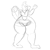 Size: 750x750 | Tagged: safe, artist:facade, derpibooru import, oc, oc:mia pennington, unofficial characters only, anthro, diamond dog, digitigrade anthro, animated, butt, disproportional anatomy, female diamond dog, gif, huge butt, idle animation, image, large butt, monochrome, solo, tiny torso, wip