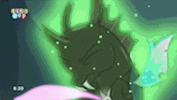 Size: 640x360 | Tagged: absurd file size, absurd gif size, animated, changeling, changeling queen, chrysalis' throne, derpibooru import, edit, edited screencap, female, final form, gif, meme, queen chrysalis, safe, screencap, star wars, star wars: the force awakens, stormtrooper, the matrix, thorax, throne, to where and back again, traitor