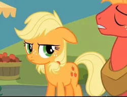 Size: 1154x875 | Tagged: safe, derpibooru import, screencap, applejack, earth pony, pony, where the apple lies, cute, female, jackabetes, male, teenage applejack, teenage big macintosh, teenager, younger