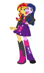 Size: 1313x2149 | Tagged: safe, artist:theunknowenone1, derpibooru import, sunset shimmer, twilight sparkle, twilight sparkle (alicorn), equestria girls, conjoined, female, fusion, lesbian, multiple heads, shipping, sunsetsparkle, two heads, we have become one, what has science done