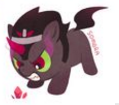 Size: 244x215 | Tagged: safe, artist:raichi, derpibooru import, king sombra, pony, unicorn, angry, colored sclera, colt, colt sombra, cropped, crystal, cute, glare, gritted teeth, low res image, male, needs more jpeg, picture for breezies, pixiv, simple background, solo, sombradorable, white background, younger