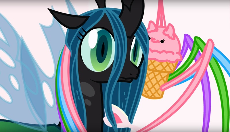 Size: 1612x931 | Tagged: artist:mixermike622, brush, derpibooru import, ice cream spider, my little foody, queen chrysalis, safe