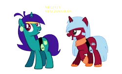 Size: 3416x2064 | Tagged: artist:mixelfangirl100, cartoon network, derpibooru import, mighty magiswords, ponified, prohyas, safe, vambre warrior