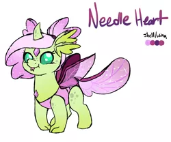 Size: 6600x5500 | Tagged: safe, artist:waffleponypanda, derpibooru import, oc, oc:needle heart, unofficial characters only, changedling, changeling, dragonling, hybrid, to where and back again, :p, :t, absurd resolution, changeling oc, cute, interspecies offspring, magical gay spawn, offspring, parent:spike, parent:thorax, parents:thoraxspike, simple background, smiling, solo, tongue out, white background