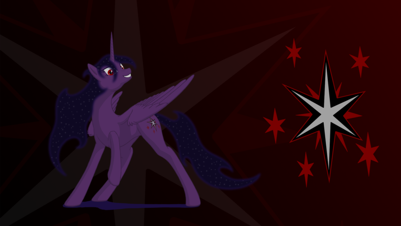 Size: 1920x1080 | Tagged: safe, artist:nebulastar985, derpibooru import, twilight sparkle, twilight sparkle (alicorn), alicorn, pony, fanfic, corrupted, corrupted twilight sparkle, cutie mark, fanfic art, solo, tyrant sparkle