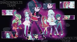 Size: 1024x558 | Tagged: artist needed, safe, derpibooru import, indigo zap, lemon zest, sci-twi, sour sweet, sugarcoat, sunny flare, twilight sparkle, equestria girls, alternate universe, crystal prep shadowbolts, instagram, ponytail, shadow six