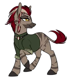 Size: 1701x1722 | Tagged: artist:floots, clothes, derpibooru import, oc, oc:zivah, safe, solo, unofficial characters only, zebra