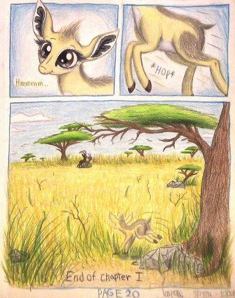 Size: 1068x1356 | Tagged: acacia tree, africa, animal in mlp form, antelope, artist:thefriendlyelephant, cloven hooves, comic, comic:sable story, cute, derpibooru import, dik dik, giant sable antelope, grass, grassland, oc, oc:kekere, oc:sabe, oc:uganda, perspective, rock, safe, savanna, traditional art, tree, unofficial characters only