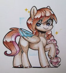Size: 975x1080 | Tagged: safe, artist:aphphphphp, derpibooru import, oc, unofficial characters only, pegasus, pony, colored wings, colored wingtips, solo, traditional art, unshorn fetlocks