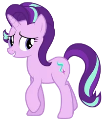 Size: 7000x8200 | Tagged: safe, artist:tardifice, derpibooru import, starlight glimmer, pony, unicorn, every little thing she does, absurd resolution, away, cute, female, glimmerbetes, mare, raised hoof, simple background, smiling, solo, transparent background, vector, walking