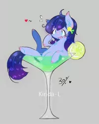 Size: 384x480 | Tagged: safe, artist:kinda-l, derpibooru import, oc, unofficial characters only, pony, alcohol, cup, cup of pony, drink, micro, solo, tiny ponies