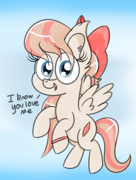 Size: 957x1266 | Tagged: angel wings, artist:pastelhorses, bow, cute, derpibooru import, diawinges, flying, hair bow, safe, solo, speech, text, that was fast, top bolt