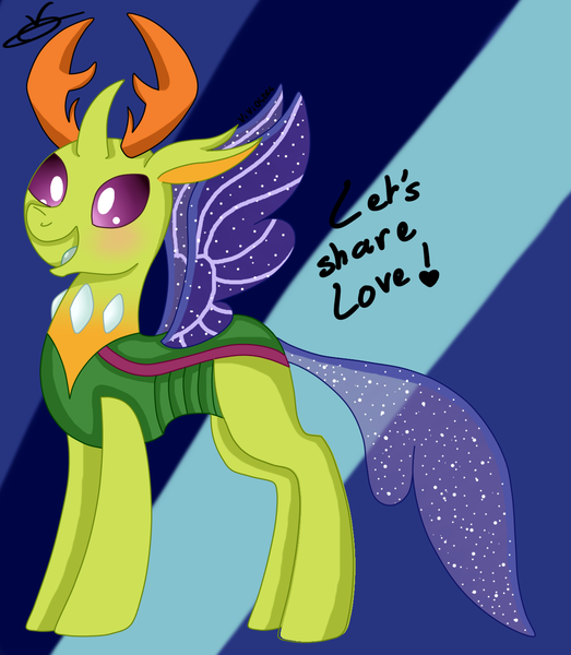 Size: 1256x1440 | Tagged: artist:vivi04264, changedling, changeling, derpibooru import, king thorax, safe, solo, thorax, to where and back again