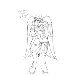 Size: 2000x2000 | Tagged: angry, anthro, anthro oc, artist:gabriel-titanfeather, covered in scars, crossdressing, derpibooru import, digital art, heresy, male, monochrome, oc, oc:alex rustwing, pegasus, scar, sketch, suggestive, unguligrade anthro, unofficial characters only