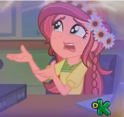 Size: 508x481 | Tagged: safe, derpibooru import, screencap, gloriosa daisy, equestria girls, legend of everfree, discovery kids, glorio-sad daisy, solo