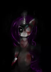 Size: 4961x7016 | Tagged: absurd resolution, anthro, artist:saskacreativ, blood, derpibooru import, grimdark, lil-miss rarity, rarity, solo