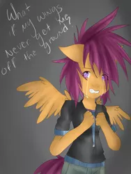 Size: 750x1000 | Tagged: anthro, artist:starshame, clothes, crying, derpibooru import, safe, scootaloo, solo