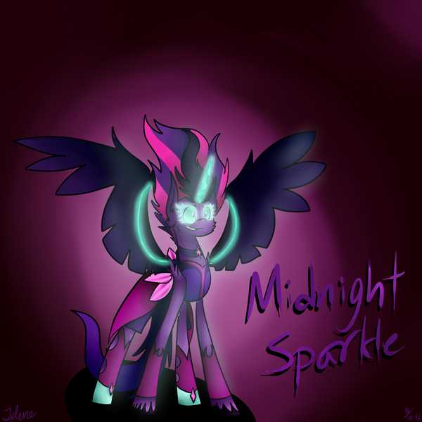 Size: 4500x4500 | Tagged: safe, artist:joleneforsgren, derpibooru import, sci-twi, twilight sparkle, ponified, equestria girls, absurd resolution, clothes, equestria girls ponified, glowing eyes, midnight sparkle, solo