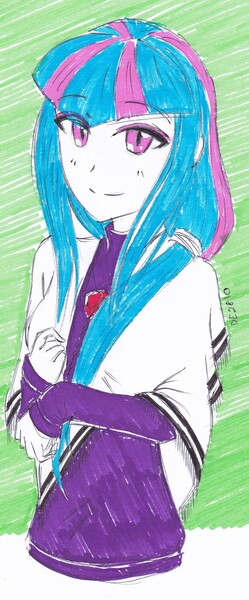 Size: 1299x3127 | Tagged: safe, artist:dragonemperror2810, derpibooru import, sonata dusk, equestria girls, rainbow rocks, humanized, mama sonata, motherly, solo, traditional art