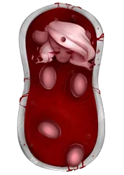 Size: 1024x1448 | Tagged: artist:alliedrawsart, bath, blood, bloodbath, derpibooru import, goretober, grimdark, oc, oc:crona, simple background, solo, transparent background, unofficial characters only