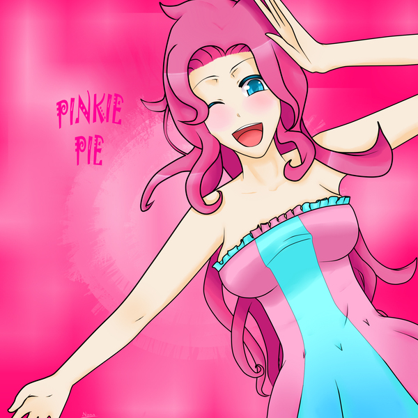 Size: 2000x2000 | Tagged: artist:nanamicham, clothes, derpibooru import, human, humanized, pinkie pie, safe, solo