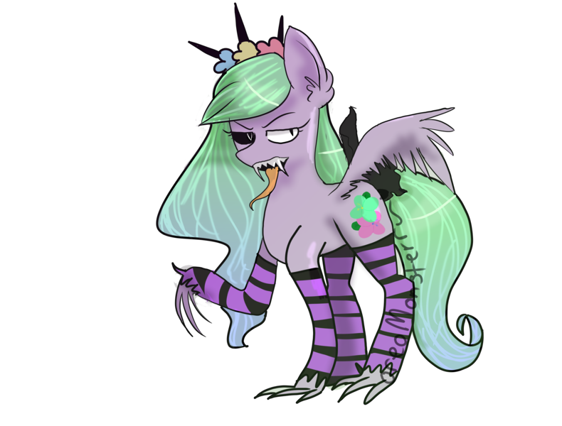 Size: 2633x2000 | Tagged: artist:oreomonsterr, derpibooru import, goretober, oc, oc:pastel flower, semi-grimdark, unofficial characters only