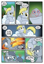 Size: 739x1080 | Tagged: safe, artist:kazziepones, artist:zaron, derpibooru import, derpy hooves, oc, oc:lonely hooves, pegasus, pony, comic:lonely hooves, comic, female, glasses, mare, pet rock