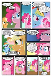 Size: 1024x1497 | Tagged: safe, artist:kazziepones, artist:zaron, derpibooru import, applejack, derpy hooves, pinkie pie, rainbow dash, pegasus, pony, comic:lonely hooves, comic, female, mare