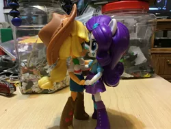 Size: 3264x2448 | Tagged: safe, artist:blackbird2, derpibooru import, applejack, rarity, equestria girls, clothes, doll, equestria girls minis, female, figure, irl, lesbian, photo, rarijack, shipping, skirt, toy