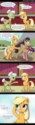 Size: 650x2329 | Tagged: suggestive, artist:deusexequus, derpibooru import, applejack, filthy rich, granny smith, spoiled rich, earth pony, pony, where the apple lies, abe simpson, bipedal, bipedal leaning, comic, dialogue, female, implied princess celestia, implied sex, implied shipping, leaning, male, mare, open mouth, raised hoof, reference, shrunken pupils, simpsons did it, speech bubble, spoiled milk, spoilthy, stallion, teenage applejack, the simpsons, wavy mouth, wide eyes, younger