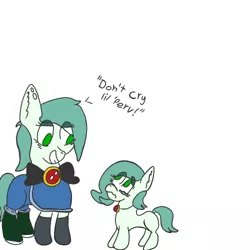 Size: 500x500 | Tagged: adult, amulet, artist:axisthechangeling, bowtie, child, clothes, colt quest, crying, derpibooru import, ear piercing, eyeshadow, foal, future, gloves, grin, hair over one eye, leggings, makeup, mantle, oc, oc:emerald jewel, piercing, sad, safe, self ponidox, smiling, unofficial characters only, wavy mouth