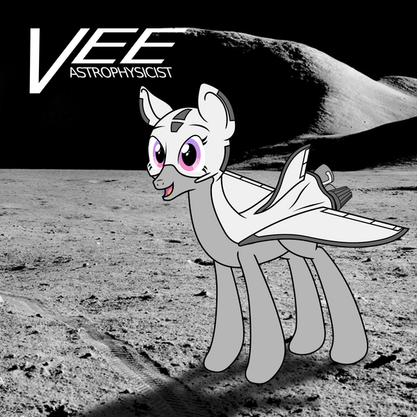 Size: 1200x1200 | Tagged: safe, artist:novafusion, derpibooru import, oc, oc:doctor vee, unofficial characters only, original species, plane pony, pony, astronomy, irl, looking at you, moon, open mouth, photo, physics, plane, science, scientist, smiling, solo, space, space shuttle, vector